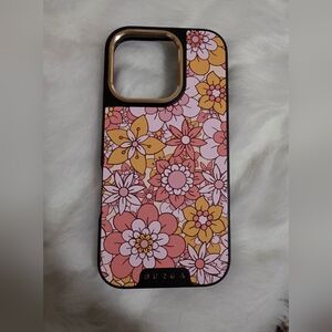 Floral Pattern Phone Case - Pink and Yellow